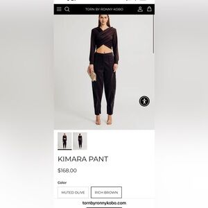 Torn by Ronny Kobo Brown Kimara Pant